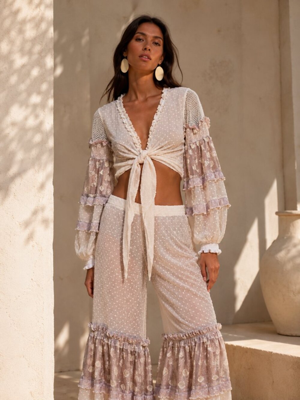 NWT Chio di Stefania Tie Wrap Long Sleeve Top
